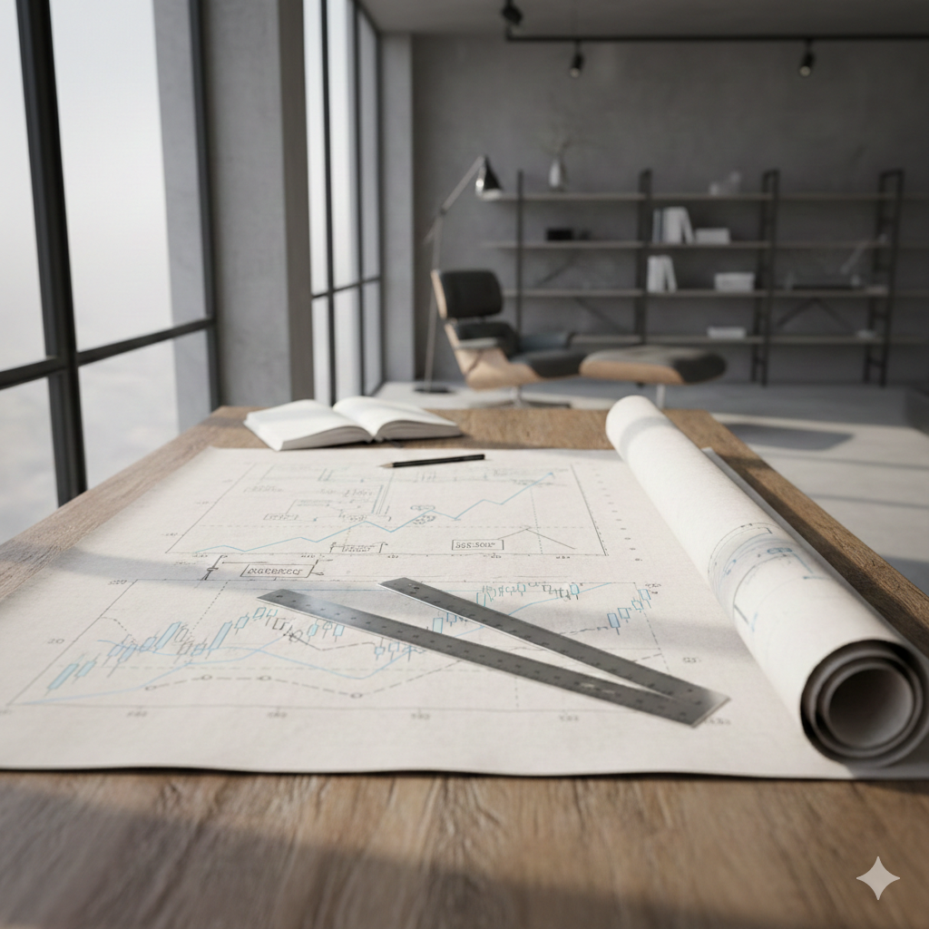 Subtle abstract planning interface background